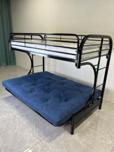 Оптовая продажа, металлическая двухъярусная кровать, мебель для спальни, американский дизайн, кровать для взрослых - Product Image 3