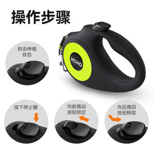 Correa Retráctil Automática para Perro Xcho, Verde Fluorescente, 5 Metros, Agarre Cómodo y Antideslizante para Caminar Fácilmente - Product Image 3