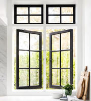 Ventanas Abatibles de Tres Paneles de Aleación de Aluminio, Vidrio Templado, Malla de Acero Inoxidable, Función Moderna a Prueba de Viento, Uso Doméstico, Energy Star