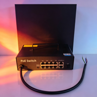 Switch PoE Industrial con IA, 8 Puertos Gigabit 1000Mbps RJ45, IP66 Resistente a la Lluvia, Metálico para Exteriores, IEEE 802.3af/at, Plug&Play, Red Inteligente QoS