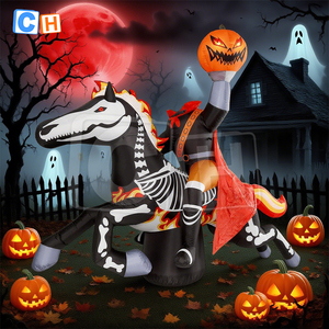 Decoración Inflable de Fantasma Montando una Moto para Jardín de Halloween, Material de Tela Oxford y PVC - Product Image 4