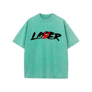 เสื้อยืดผ้าฝ้ายฟอก100% สไตล์วินเทจสำหรับผู้ชายเสื้อยืดพิมพ์ลายดิจิตอลทรงโอเวอร์ไซส์ผ้าคอตตอนสีเขียวย้อนยุค - Product Image 5