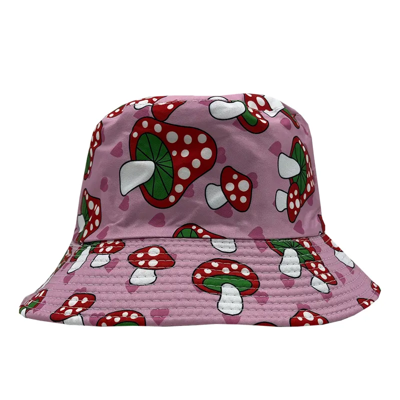 Print Mushroom shape Shading Bucket Caps Bulk Cap Bucket Hats