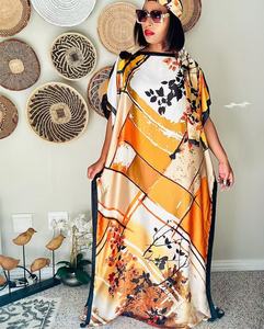 Spring Summer Collection Abaya <strong>Kaftan</strong> Women's New Beach Vacation Imitation Silk Scarf Brocade Polyester Sunscreen Clothing - Product Image 1