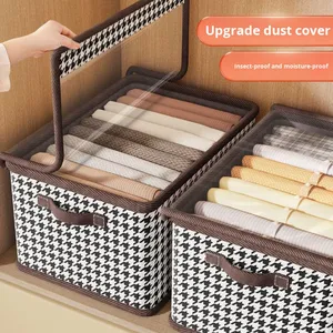 Vải quần áo tổ chức cation bao phủ có thể gập lại hộp lưu trữ cho quần tủ quần áo ký túc xá-Thuận tiện lưu trữ giỏ - Product Image 3