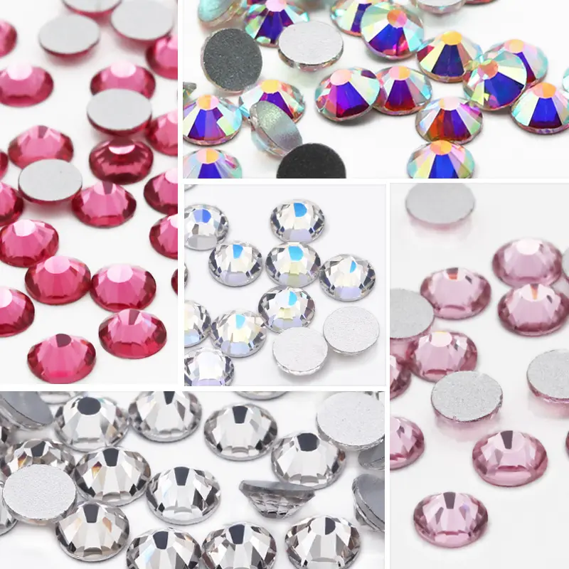 HBL Contoh Gratis Glitter Kristal Berlian Imitasi AB Panas Perbaikan Garmen Berlian Imitasi Seni Kuku Batu/