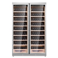 Armoire à cigares RACHING CD1200 à double porte, capacité de stockage de 1600 cigares et 130 bouteilles, humidité et température constantes, en acier inoxydable
