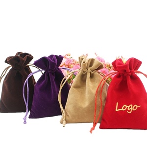 Custom Recyclable Velvet Pouch Jewelry Packaging Drawstring Bag with Stamping for <b>Rings</b> Necklaces <b>Watch</b> & Glasses - Product Image 1