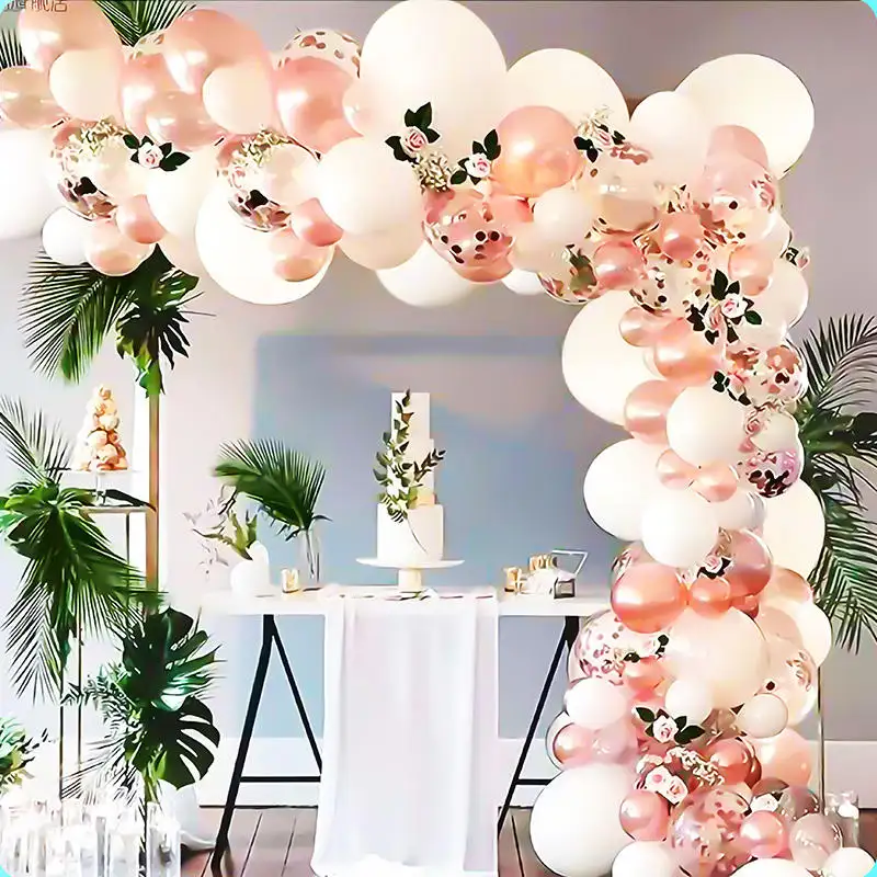 Sequin Confetti Balloons Rose Gold Latex Balloon Birthday Decoration Wedding Arch for Party