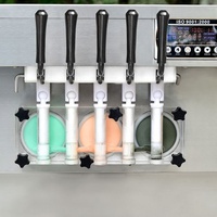 Machine à glace italienne combinée, automatique, 5 saveurs, pour glace molle, sundae et yaourt glacé