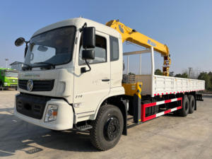 China DFAC 6x4 10t Stiff Boom Crane Freight <b>Truck</b> Hydraulic Self Loading Material Transport Vehicle for Sale - Product Image 2
