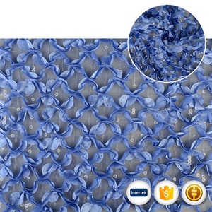Di nuovo disegno lucido sequin lace 3d fiore <span class=keywords><strong>ricamato</strong></span> applique abito da sposa glitter <span class=keywords><strong>tulle</strong></span> del tessuto di modo <span class=keywords><strong>per</strong></span> il vestito/indumento - Product Image 4