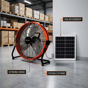 Ventilador Portátil Plegable Solar Recargable por USB, Suministro Directo de Fábrica, Ultra Silencioso, 5 Velocidades, 17 Horas de Autonomía, Ventilador de Extracción Independiente de 14 Pulgadas - Product Image 2