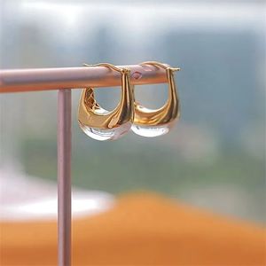 Pendientes de Aro con Forma de Herradura de Cuarzo Cristalino de Estilo Moderno Xinfly, Oro Real de 18k, con Certificado - Product Image 3