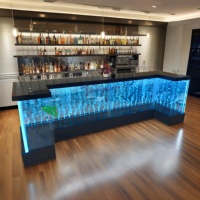 Meubles de décoration pour bars et discothèques, éclairage LED, aquarium, mur de bulles d'eau, comptoir de bar