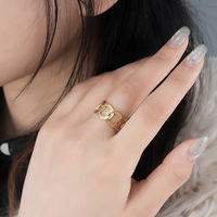 Bague de luxe européenne et américaine plaquée or 18 carats pour l'index, décoration de main FANKE