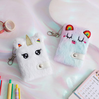 Mini Cuaderno de Peluche con Diseño de Unicornio, Lindo Cuaderno Infantil para Escribir, Colgante