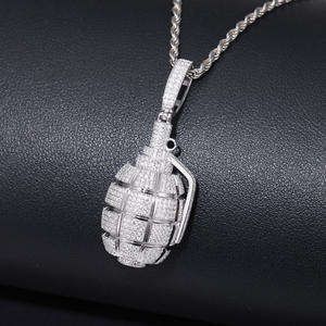 Colgante de <span class=keywords><strong>Granada</strong></span> de Alta Calidad, Novedad 2025, Popular, Plata 925, Totalmente Cubierto de Moissanita, Estilo Hip Hop, Unisex, Chapado en Oro, Certificado GRA - Product Image 6