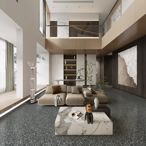 Piastrella in Gres Porcellanato Rettificato Effetto Terrazzo Bianco Opaco 600x1200mm, Antibatterica, Antiscivolo, Isolante Termico per Bagno - Product Image 2
