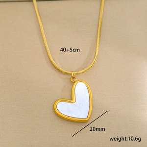 Kalung Grosir Custom Fashion 304 316L Baja Tahan Karat Lapis Emas 18K Anti Air Liontin Hati Kupu-kupu untuk Wanita - Product Image 2