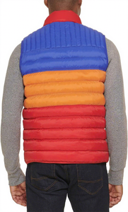 OEM WholesaleMen's Color Blocking Puffer <b>Vest</b> Stand Collar Zipper Closure Windproof Polyester Winter Casual Jacket Puffer Jacket - Product Image 4