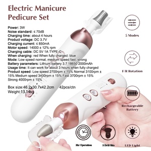 Perceuse à ongles sans fil 5 vitesses, kit de lime à ongles électrique 5 en 1, ponceuse à ongles des pieds, kit professionnel de manucure et pédicure - Product Image 2