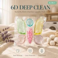 Capsules de lessive personnalisées OEM à six cavités, perles concentrées parfumées pour vêtements
