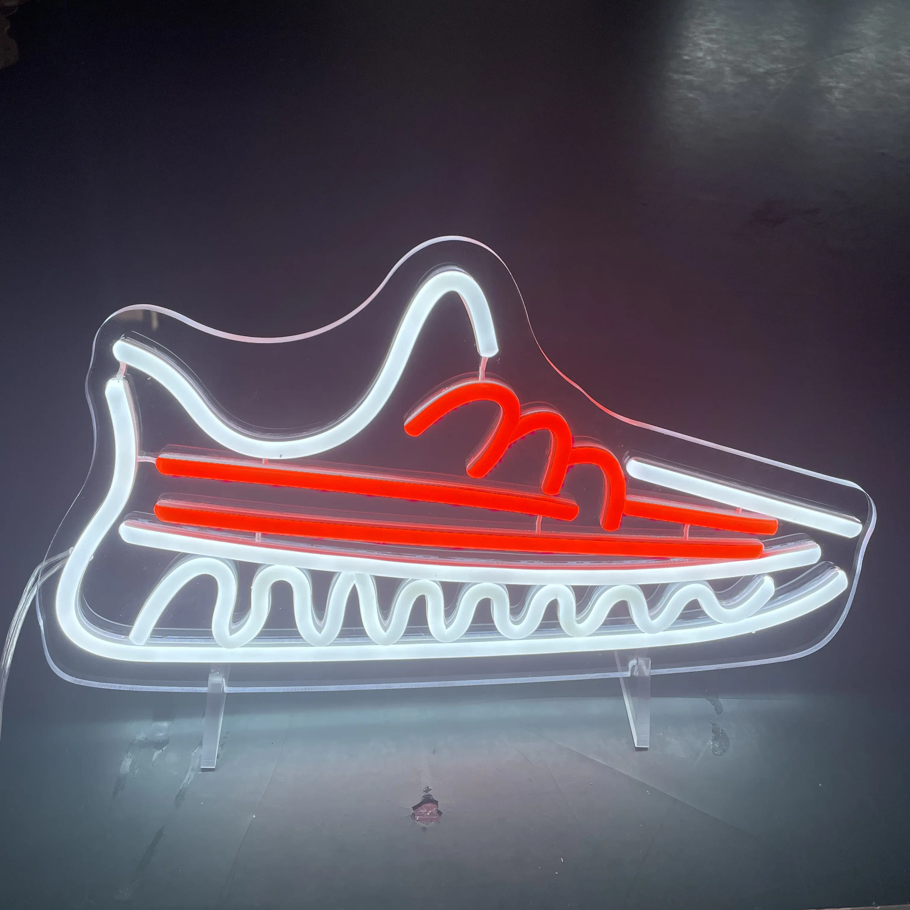 custom neon sign 12v Display Box Outdoor Open Acrylic Led Sneakers Neon signs Dimmer sport shoes neon sign
