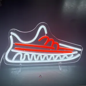 custom neon sign 12v Display Box Outdoor Open Acrylic Led Sneakers Neon signs Dimmer sport shoes neon sign