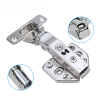 Charnière de placard en acier inoxydable hydraulique 3D 35mm à fond plat pour armoire et meuble avec fermeture amortie