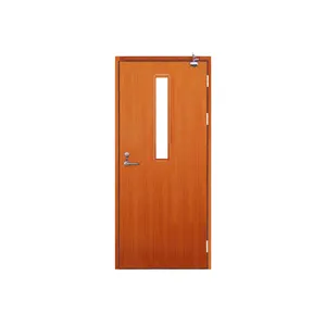 wood fire door 60 90 min fireproof solid wood Door Anti-fire veneer laminated Ecological Baking Varnish wood fire Door