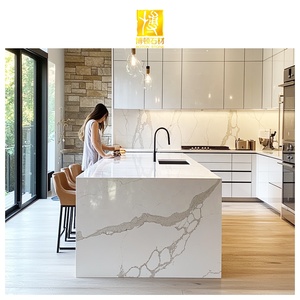 Mặt bàn bếp đá dày BOTON STONE Calcutta Calacatta, đá nhân tạo trắng, thạch anh trắng tinh thể - Product Image 1