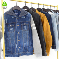 Gracer Modèle A64 Blouson en Jean d'Occasion pour Vêtements Décontractés d'Hiver, Prix Abordable, MOQ 45 kg