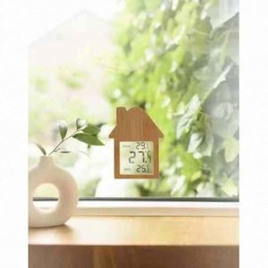 Custom Logo Home Decor LCD Display Indoor Digital Temperature and Humidity Meter Bamboo and Wood Material Office <b>Gift</b> - Product Image 2