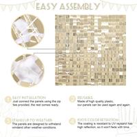 36 pièces de panneaux de fond de scène scintillants de 6 pieds x 6 pieds, panneaux de fond de scène en sequins brillants couleur champagne, décoration de fond de scène pour anniversaire, mariage, mur