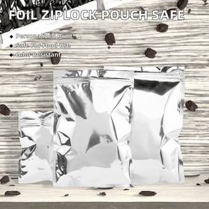 Sachet refermable personnalisé en aluminium de qualité alimentaire, anti-odeur, à fond plat, pour l'emballage du café, du thé, des collations et des épices - Product Image 2