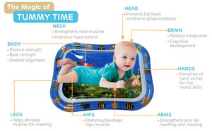 Tapis d'eau gonflable pour bébés de 0 à 3 ans, tapis de jeu pour enfants, tapis de ventre premium, - Product Image 3