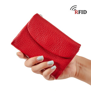 New Tumble Genuine Leather RFID Wallet Short Fashion Women Soft Texture <b>Clutch</b> Large Capacity Storage Bag Coin Purse - Product Image 4
