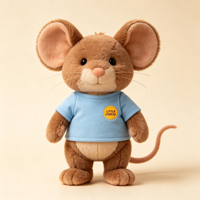 Peluche de souris pompier personnalisée avec logo sur mesure, cadeau haut de gamme pour pompiers, poupée souris en peluche douce avec uniforme