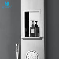 Étanche Douche Panneau Tour Salle De Bains Led brosse en acier inoxydable colonne de douche sus 304 bain douche bano ES010
