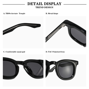 Gafas de sol con montura cuadrada de buena calidad 2025, gafas de sol de moda Unisex UV400, gafas de sol polarizadas Retro con logotipo personalizado - Product Image 3