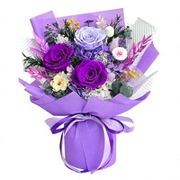 Bouquet de roses éternelles personnalisées, cadeaux de fleurs durables pour anniversaire, fête des mères, anniversaire de mariage, femmes, maman, Noël