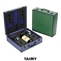 Étui de rangement pour vin portable multifonctionnel en PU, mousse EVA personnalisée, logo personnalisé, coffret cadeau pour vin, emballage en alliage d'aluminium, boîte à bijoux