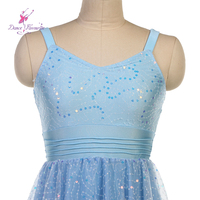 Bleu clair avec paillettes Costumes de danse de ballet lyrique Stage Performance dancewear 25100