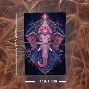 Cuaderno A6 Vintage hecho a mano con cierre de corbata, papel extraíble, regalo de <span class=keywords><strong>cumpleaños</strong></span> perfecto para el amigo del primo con Ganesh E adornado - Product Image 4