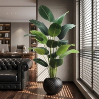 Décoration d'arbre bananier artificiel avec pot, plante bananier artificielle de luxe pour le salon, l'hôtel, le jardin, la décoration intérieure