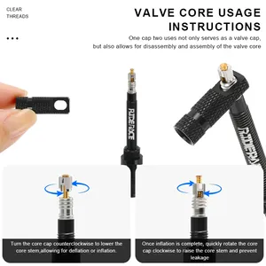 Valves <span class=keywords><strong>tubeless</strong></span> RIDERACE pour vélo, 45, 65, 85 mm, valves Presta pour cyclisme sur route, noyaux amovibles, <span class=keywords><strong>valve</strong></span> à air, 2 pièces/ensemble pour <span class=keywords><strong>VTT</strong></span> - Product Image 3