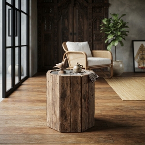 Verolinda <b>Small</b> Round Solid Wood Coffee <b>Table</b> Handcrafted <b>Wooden</b> Center <b>Table</b> Modern Living Room Furniture - Product Image 4