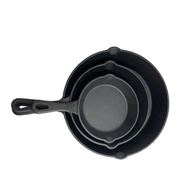 סיטונאי מפעל אספקת חיצוני כלי בישול Frypan Nonstick יצוק ברזל מחבת עגול מחבת עם ידית