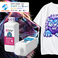 JINLONG bubuk Film tinta CMYKW isi ulang untuk Printer Inkjet DTF T-Shirt Transfer Printing dengan solusi lengkap mendukung